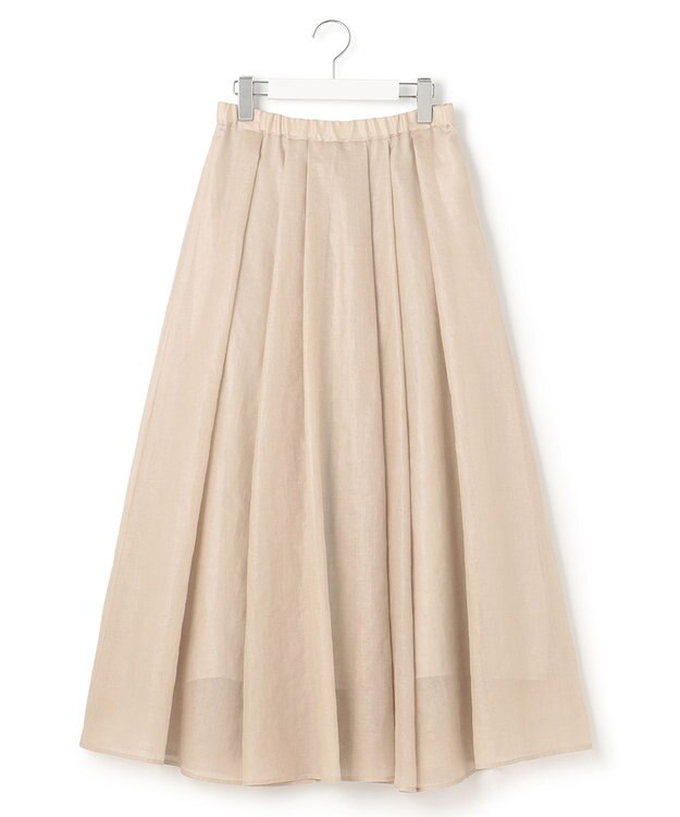 23区 S 【洗える】グロッシーボイル タック スカート ベージュ系