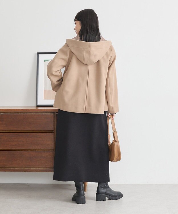 earth music&ecology ２Ｗａｙフードショートコート Beige