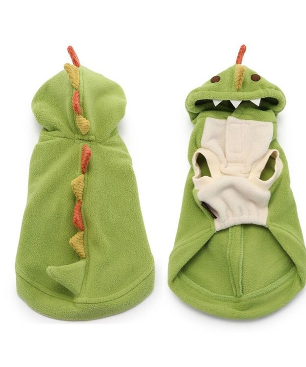 PET PARADISE ペットパラダイス フリース パーカー 《恐竜》小型犬 黄緑