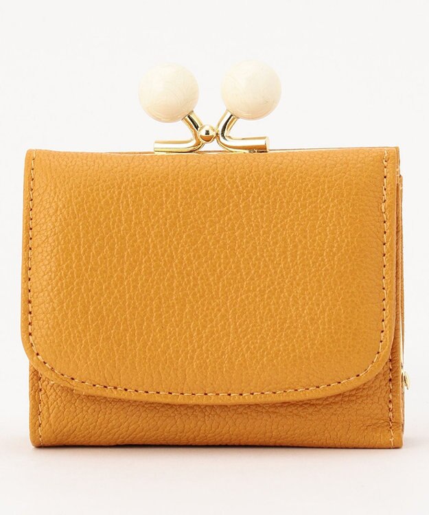 UNBILLION perche アクリル玉三つ折りミニサイフ イエロー