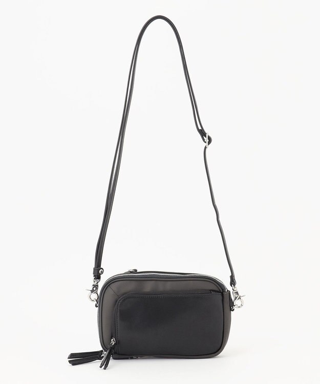 Y'SACCS ナイロン×リサイクルレザー　コンビマルチポシェット グレー