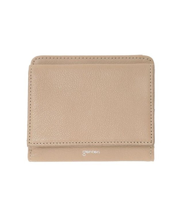 genten 【新色】フレスコ 二つ折り財布 サンドベージュ