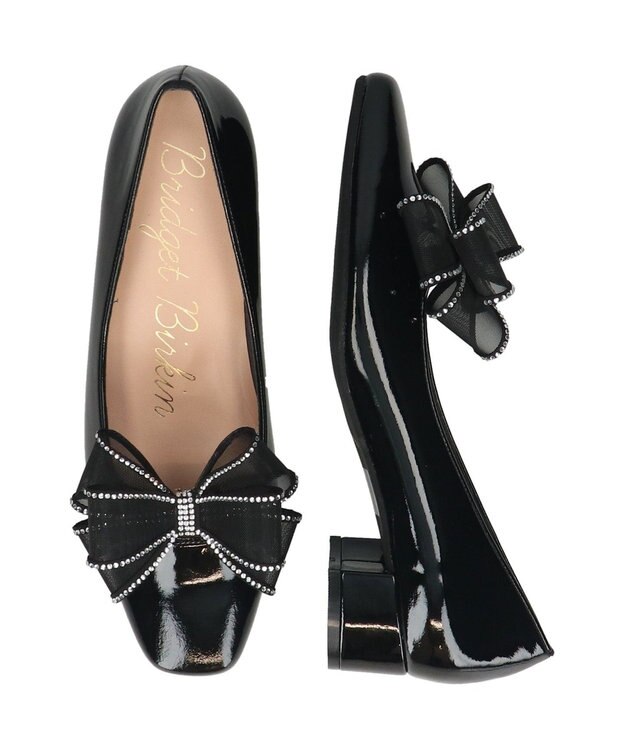 Bridget Birkin 【Bridget Birkin】2wayビジューリボンカットパンプス ブラックエナメル