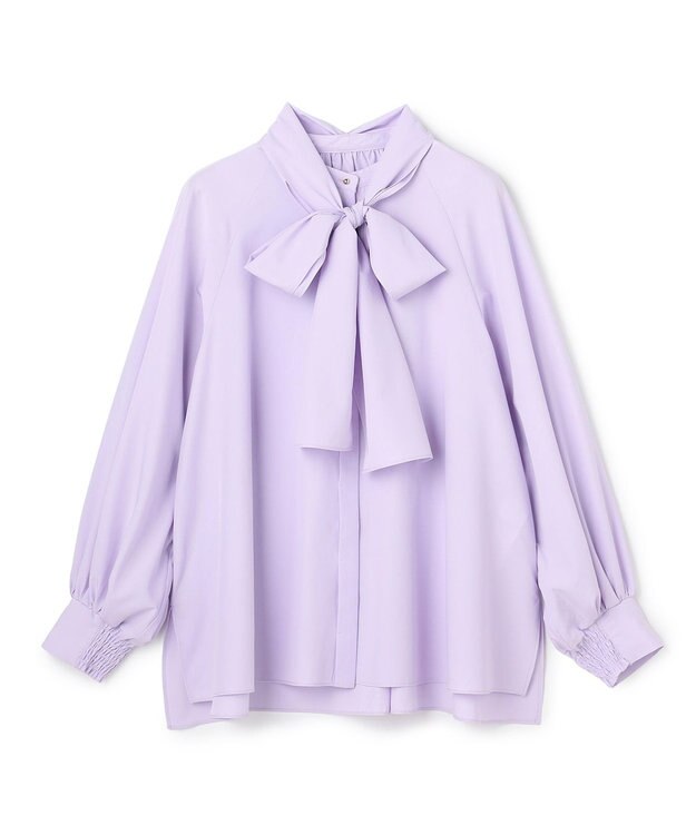 UNFILO L 【取り外し可能なボウタイ付き】2WAY ボウタイブラウス ラベンダー