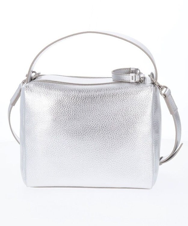 LANVIN en Bleu キューブ ダブルファスナー2wayバッグ シルバー