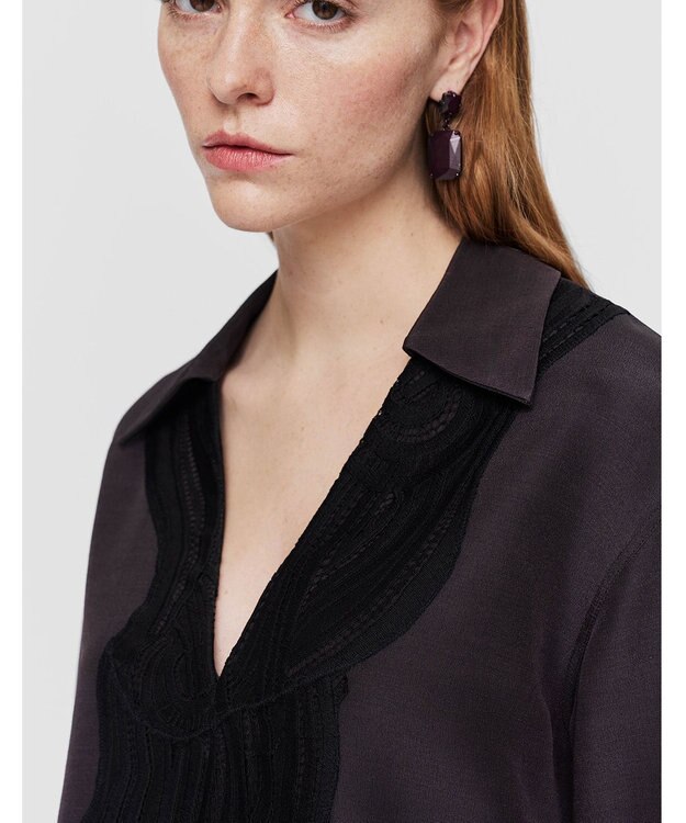 JOSEPH イブニングシルク　Vネックブラウス Aurora