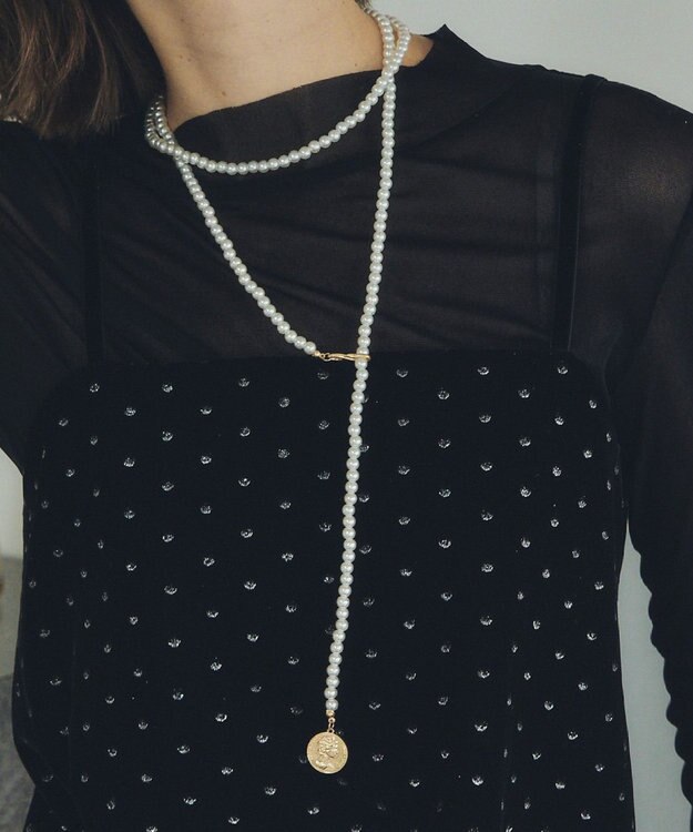 YECCA VECCA マルチジョイントコインパールネックレス Gold