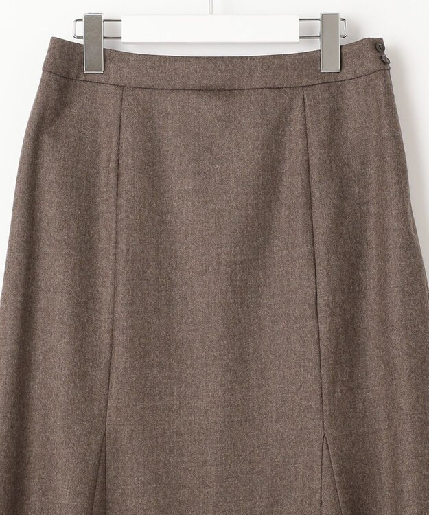 J.PRESS LADIES 【洗える】フラノハンドウォッシュ マーメイド スカート ダークブラウン系