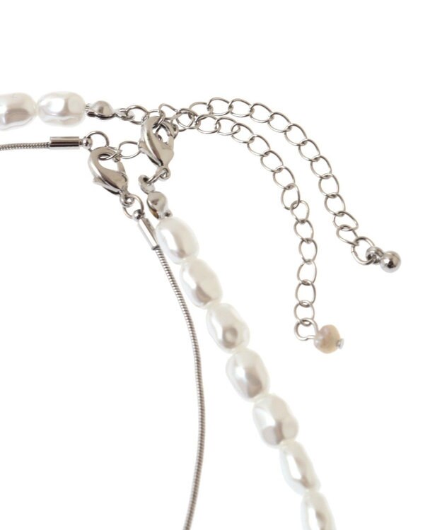 Green Parks ｅｖｅｒｙｗａｌｋ．３ＷＡＹリボンパールネックレス Silver