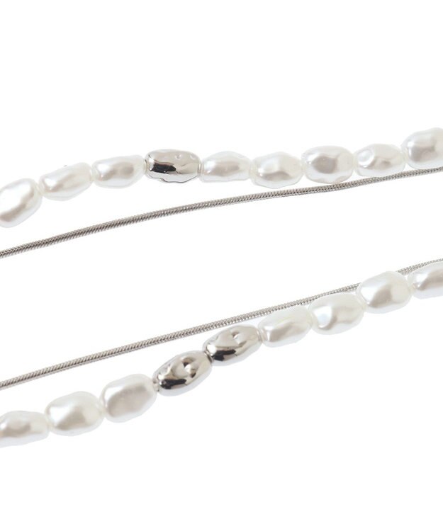 Green Parks ｅｖｅｒｙｗａｌｋ．３ＷＡＹリボンパールネックレス Silver