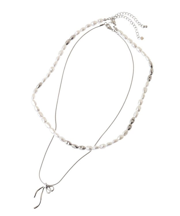 Green Parks ｅｖｅｒｙｗａｌｋ．３ＷＡＹリボンパールネックレス Silver