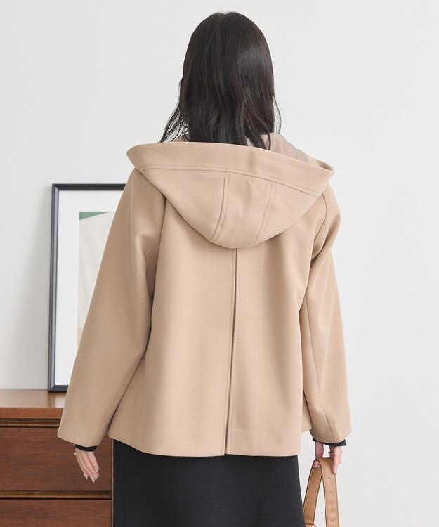 earth music&ecology ２Ｗａｙフードショートコート Beige