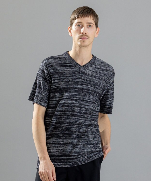 JOSEPH HOMME シャイニースラブブークレ　ニットＴシャツ ブラック系