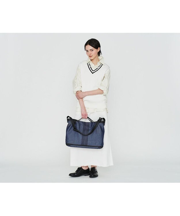 genten リデニム 2wayショルダー大 ネイビー