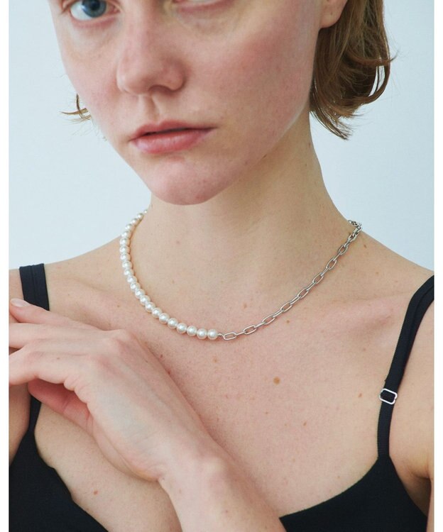 NAVE 【AFFECT】パール＆チェーンネックレス小 シルバー系
