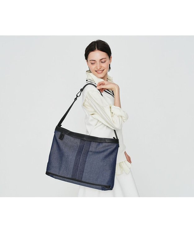 genten リデニム 2wayショルダー大 ネイビー