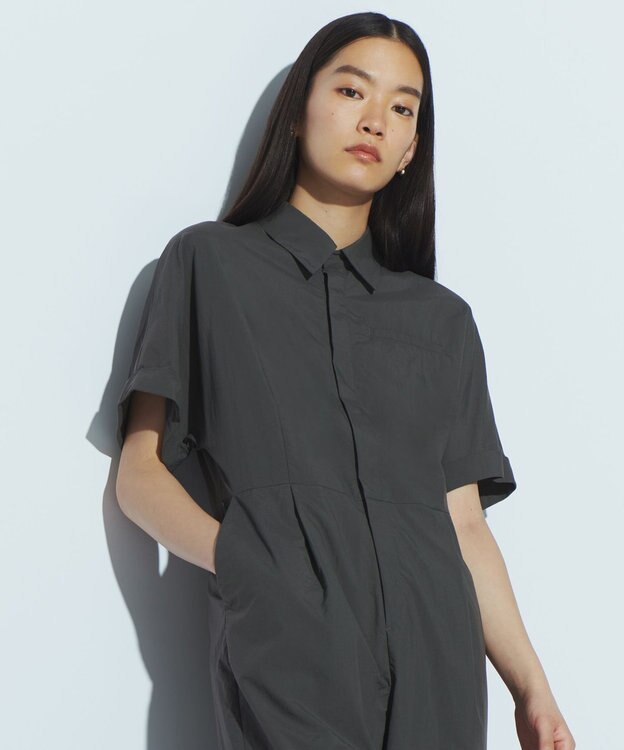 NAVE 【ReNAVE　撥水機能・UVカット・透湿・接触冷感・洗える】ナイロンタスランジャンプスーツ グレー系