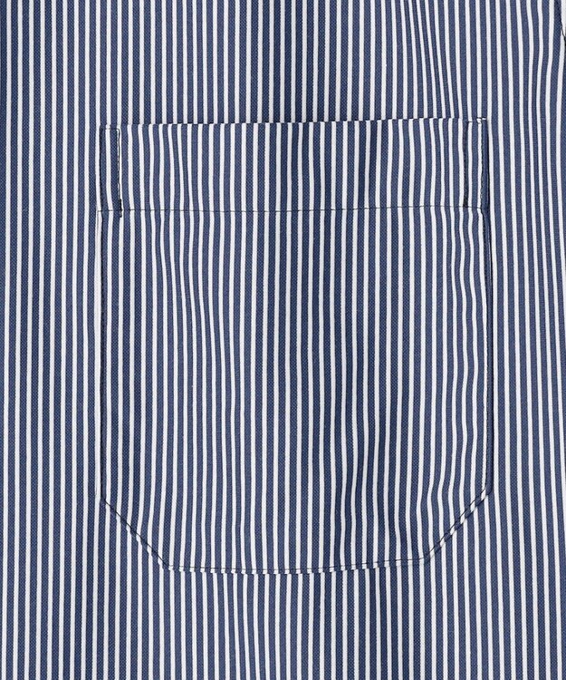 JOSEPH ABBOUD 【ジャージー素材・ストレッチ・イージーケア】コンパクトジャージーストライプシャツ サックスブルー系1