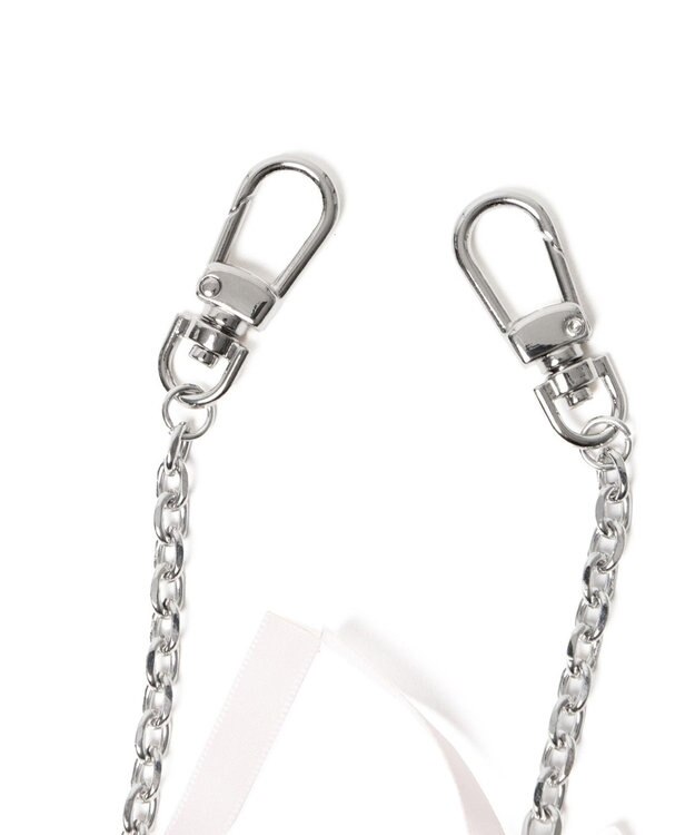 WEGO リボンチェーンストラップ ホワイト