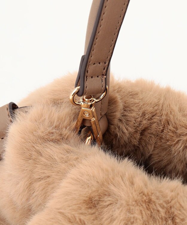 組曲 ファーバケットコンビ バッグ ベージュ系