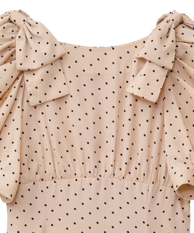 Maison de FLEUR ドットワンピース Beige