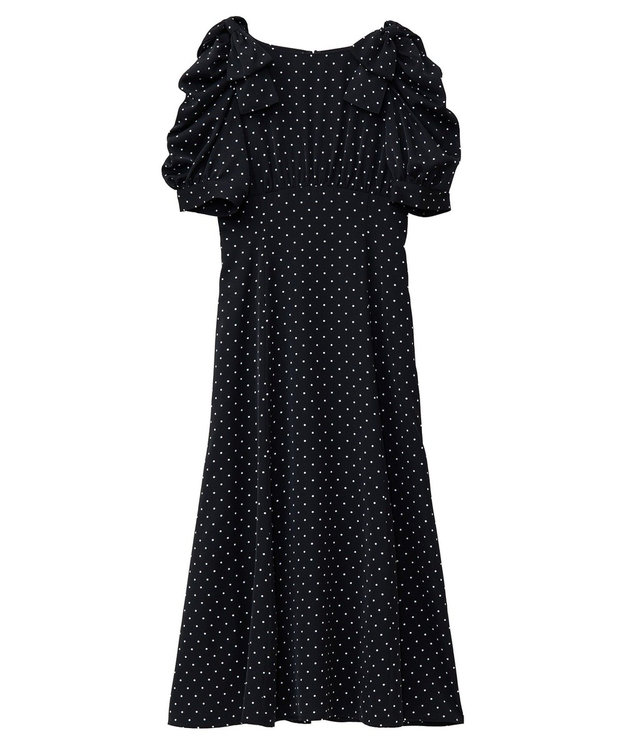 Maison de FLEUR ドットワンピース Black