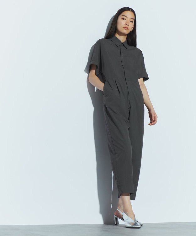 NAVE 【ReNAVE　撥水機能・UVカット・透湿・接触冷感・洗える】ナイロンタスランジャンプスーツ グレー系