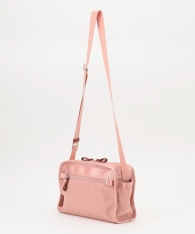 Y'SACCS 撥水ナイロンテープデザインスクエアショルダーバッグ ピンクベージュ