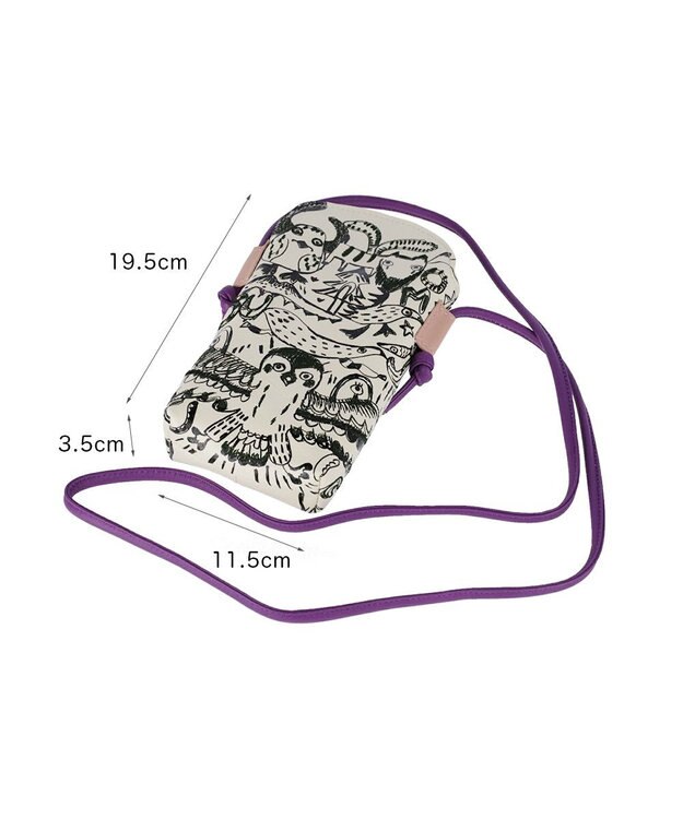 tsumori chisato CARRY ムーンライトアニマル モバイルケース スマホケース スマホショルダー ブラック