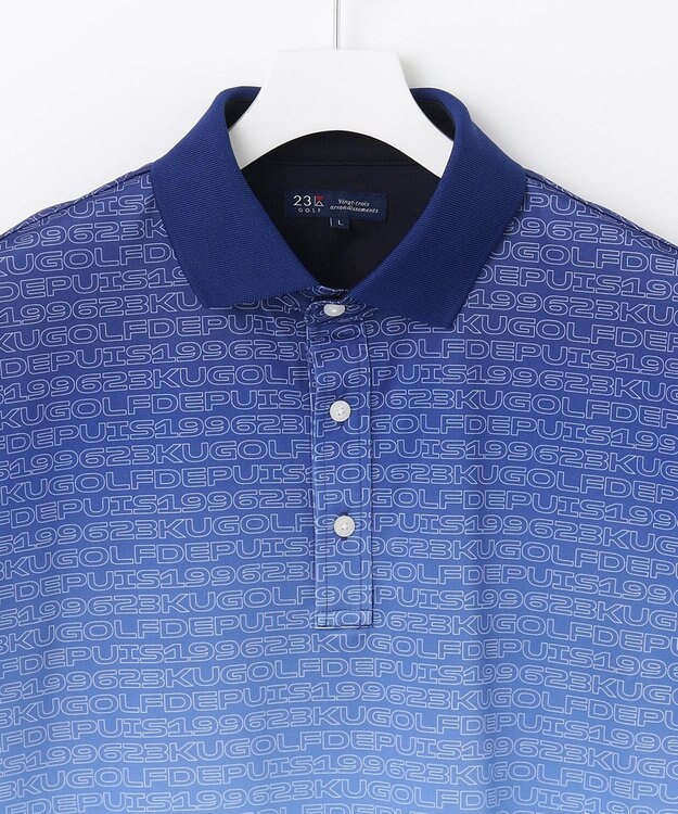 23区GOLF 【MEN】【キングサイズ/UVケア/吸水速乾】グラデーションロゴ 半袖ポロシャツ ダルブルー系5