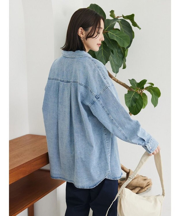 Green Parks ・ＥＬＥＮＣＡＲＥ　ＤＵＥ　デニムロングスリーブシャツ Light Indigo