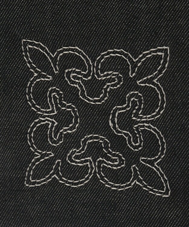 russet 【刺繍モノグラム】デニム2WAYトートバッグ(CE-1772) Black