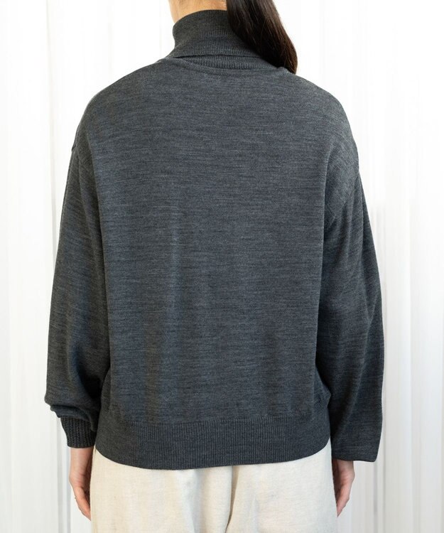 muuc エクストラファインメリノ・丸襟カーディガン グレー