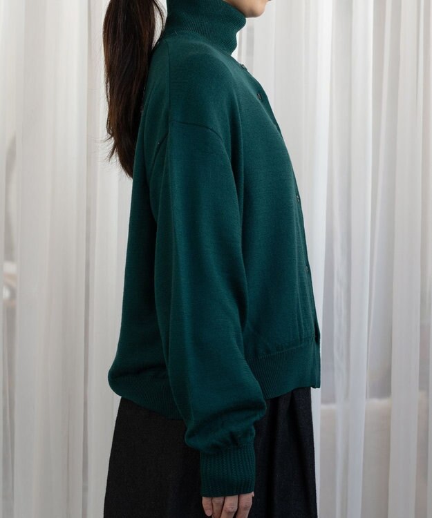 muuc エクストラファインメリノ・丸襟カーディガン グリーン
