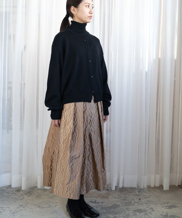 muuc エクストラファインメリノ・丸襟カーディガン ブラック