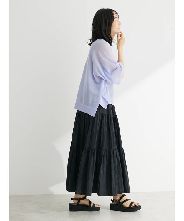 Green Parks シアーロゴニットプルオーバー Blue