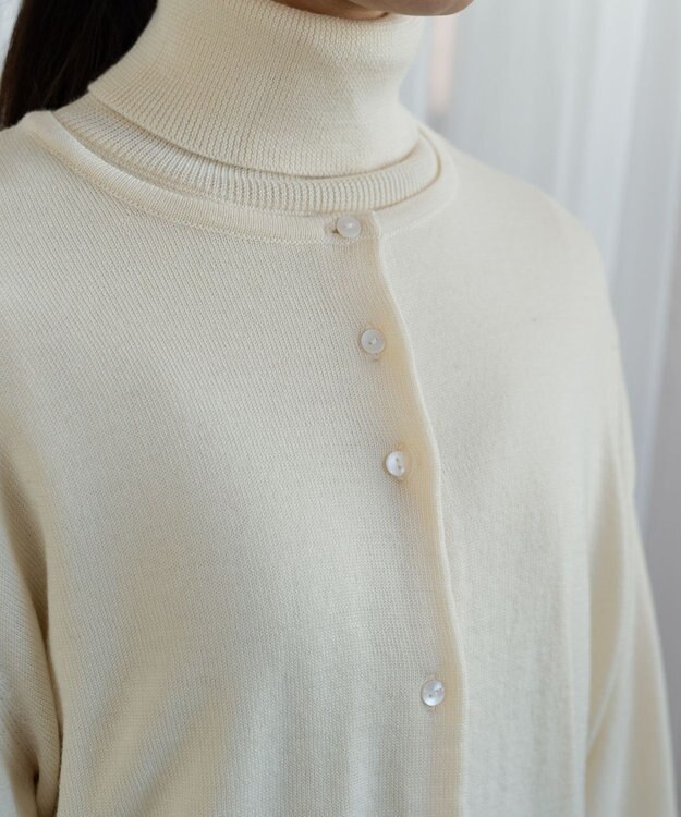 muuc エクストラファインメリノ・丸襟カーディガン ホワイト