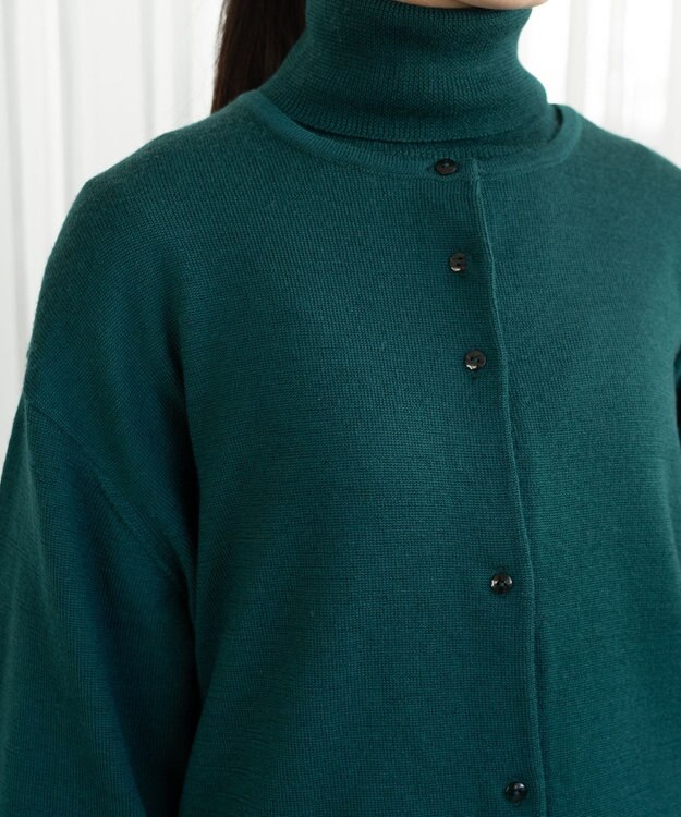 muuc エクストラファインメリノ・丸襟カーディガン グリーン