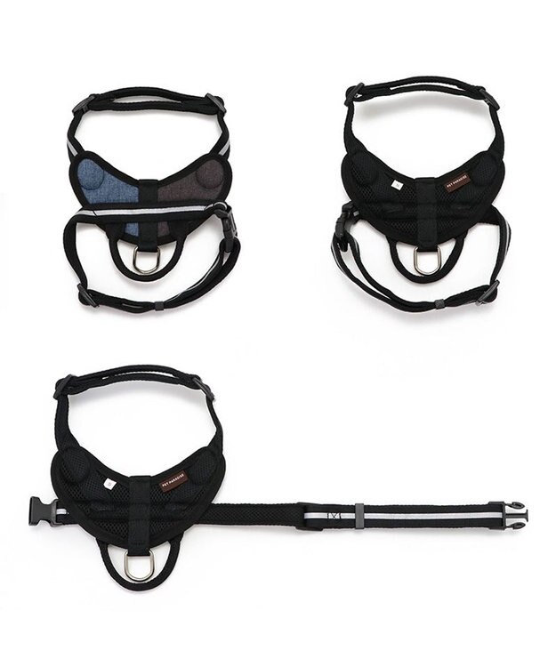 PET PARADISE ヘッドインハーネス  【Ｍ】オレンジ / ブルー 【中型犬 大型犬】 ブルー×ブラウン