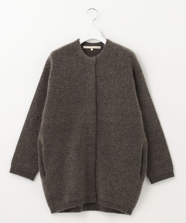 自由区 モヘアニットアウター ブラウン系