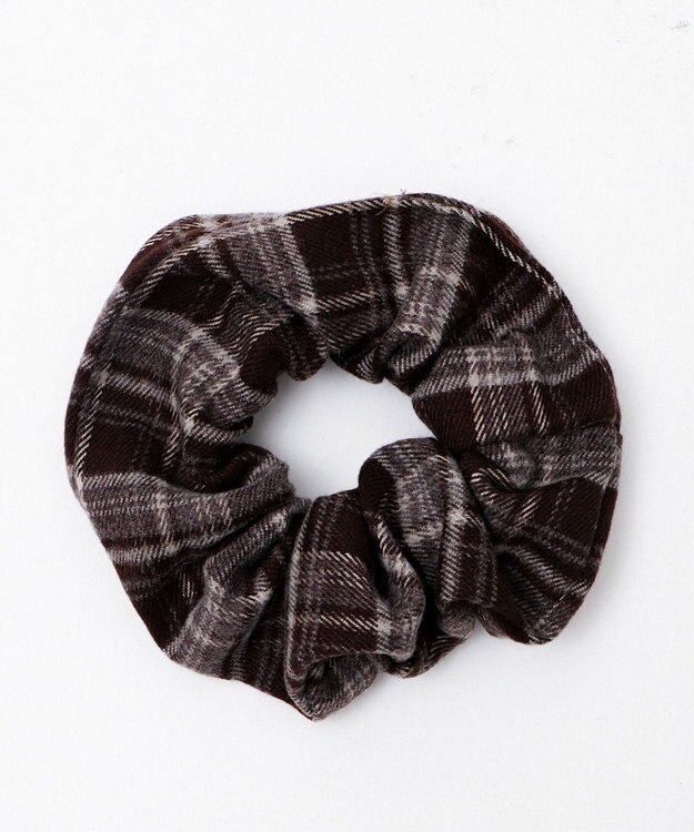 WEGO Lチェックシュシュ ブラウンチェック2