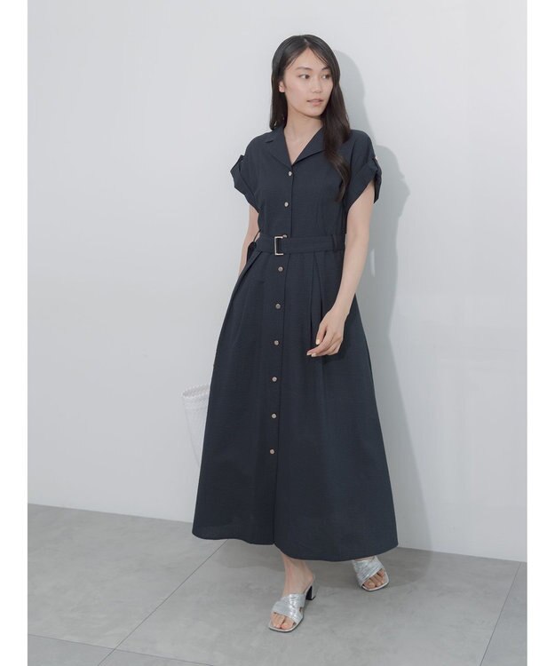 Te chichi 綿サッカーワンピース ネイビー