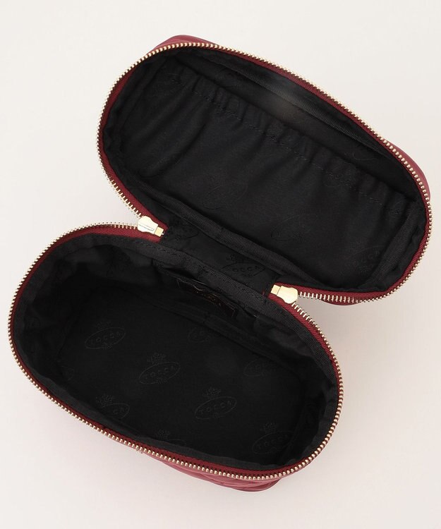 TOCCA 【撥水】CHECKER CLOVER VANITY ヴァニティバッグ レッド系