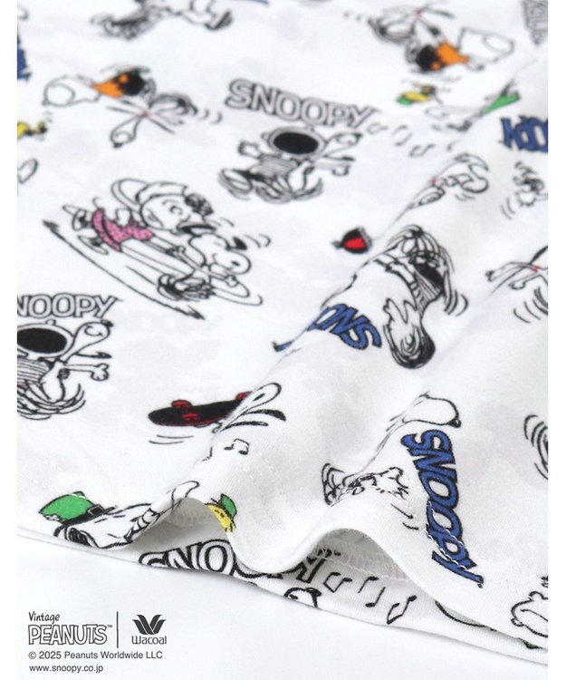 WACOAL ワコール_リラックス＆スリープ パジャマ 長袖 長ズボン 綿100%(本体) PEANUTS スヌーピー レディース FDX553 /ワコール ホワイト