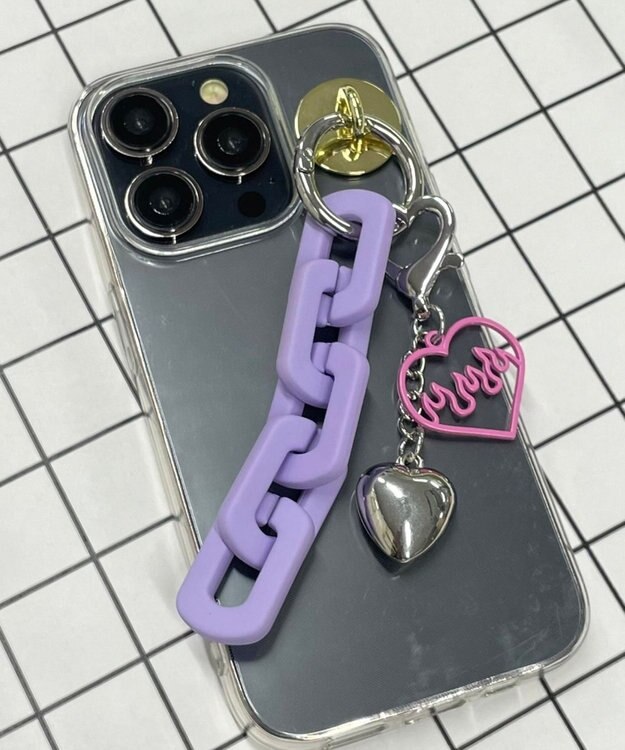 WEGO ハートチェーンキーホルダー パープル