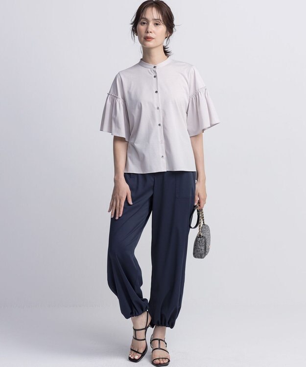 組曲 ナローストラップサンダル ブラック系