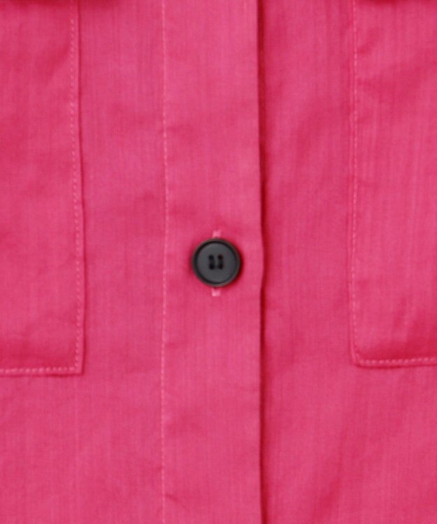 ICB L 【洗える】ラミーコットンボイル シアーシャツ フューシャピンク系