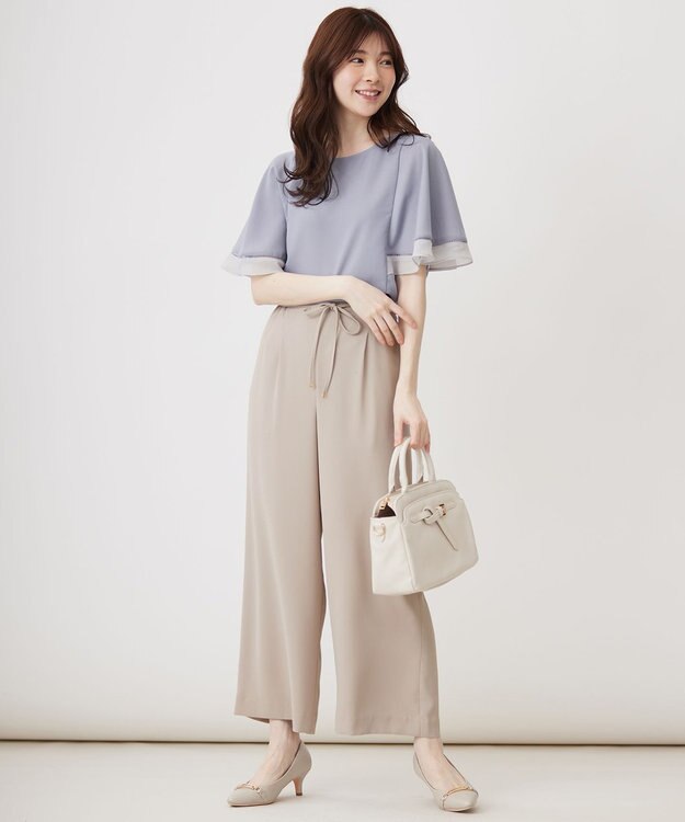 ANY SIS S 【洗える】フレアスリーブ ブラウス ライトブルー