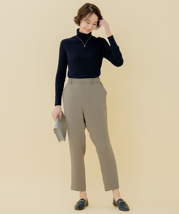 自由区 【XSサイズ～/洗える】ソフトサルエルパンツ カーキ系