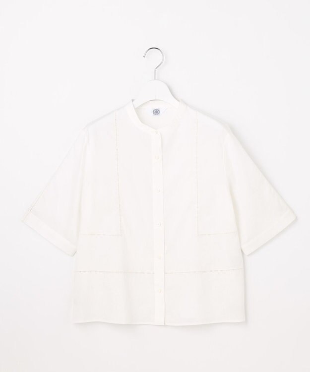 J.PRESS LADIES S 【WEB限定カラーあり・一枚で着映え】ラミー ポプリン ボクシーシャツ ホワイト系